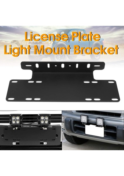 Adet Ön Tampon Plaka Montaj Braketi Kamyon Off-Road Suv 4x4 4WD LED Işıklar Plaka Montaj Braketi Tutucu LED Işık Çubuğu, LED Çalışma Işıkları Evrensel Taban (Yurt Dışından) fırsatları