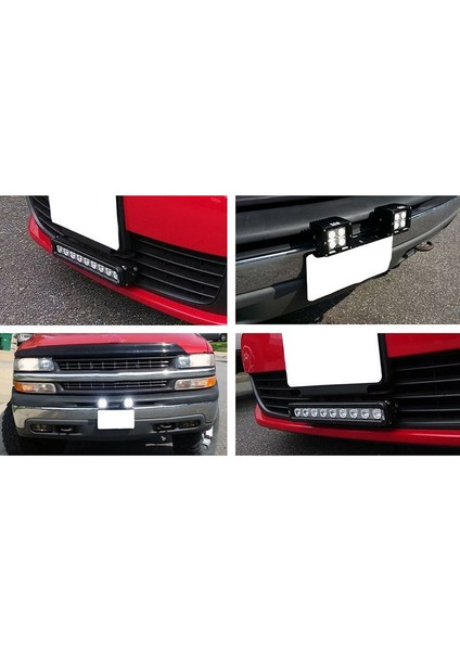 Adet Ön Tampon Plaka Montaj Braketi Kamyon Off-Road Suv 4x4 4WD LED Işıklar Plaka Montaj Braketi Tutucu LED Işık Çubuğu, LED Çalışma Işıkları Evrensel Taban (Yurt Dışından) indirimleri