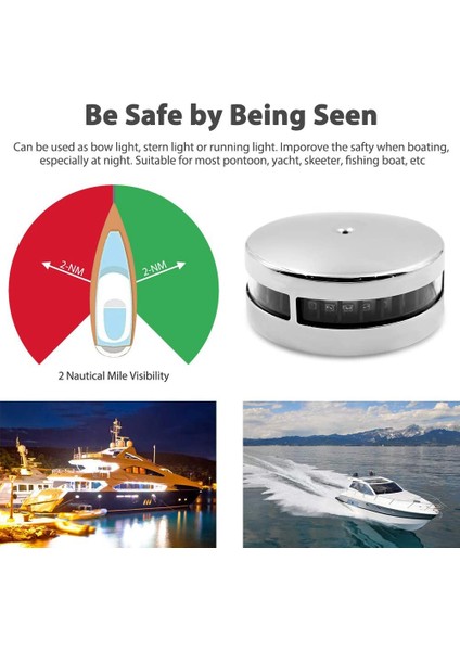 12V IP66 Su Geçirmez Güverte Montajlı Deniz Pruva Işığı LED Navigasyon Işıkları (Yurt Dışından) fiyatları