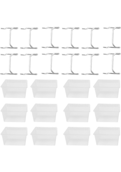 12 Parçalı Mandallı Plastik Kutu Seti - Kancalı Mandallı Kutular - Mandallı Pano Aksesuarları Tezgah Kutuları Mandallı Panoya Uygun (Yurt Dışından) fırsatları