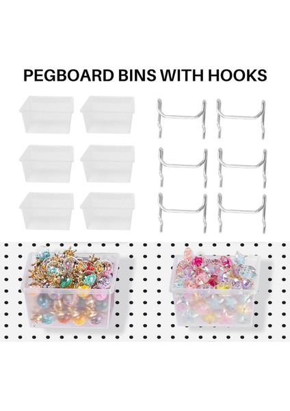 12 Parçalı Mandallı Plastik Kutu Seti - Kancalı Mandallı Kutular - Mandallı Pano Aksesuarları Tezgah Kutuları Mandallı Panoya Uygun (Yurt Dışından) indirimleri