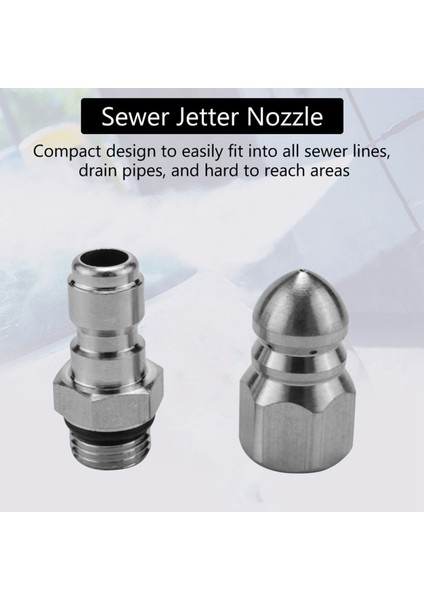 Basınçlı Yıkayıcı Için 1/4 Inç Hızlı Bağlantılı Kanalizasyon Jetter Nozulu - Tıkanıklık Giderici, 1 Ön ve 6 Arka Jet (Yurt Dışından) fiyatları