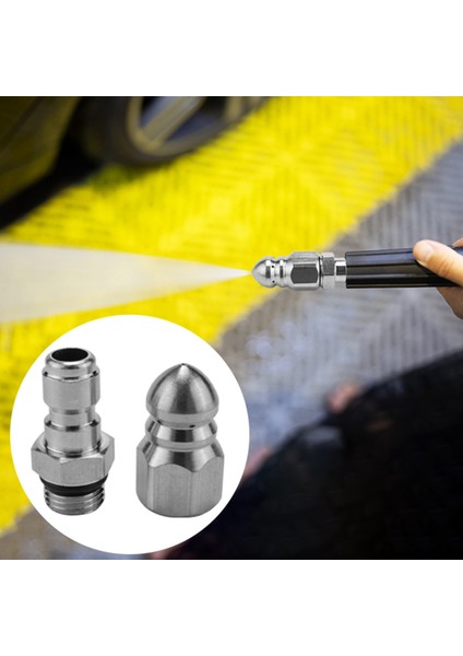 Basınçlı Yıkayıcı Için 1/4 Inç Hızlı Bağlantılı Kanalizasyon Jetter Nozulu - Tıkanıklık Giderici, 1 Ön ve 6 Arka Jet (Yurt Dışından) fırsatları