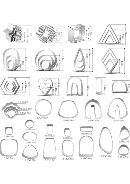60 Parça Kil Alet Seti, Küpe Yapımı Için Polimer Kil Kesiciler, 51 Şekilli Paslanmaz Çelik Kil Kesiciler (Yurt Dışından) fiyatları