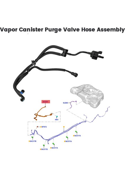 Ford Lincoln Mkz 2.0 2014-2018 DG9Z-9D289-DG ADG9Z9D289P Için Araç Buhar Haznesi Tahliye Valfi Hortumu Tertibatı DG9Z-9D289-PPL (Yurt Dışından) modelleri