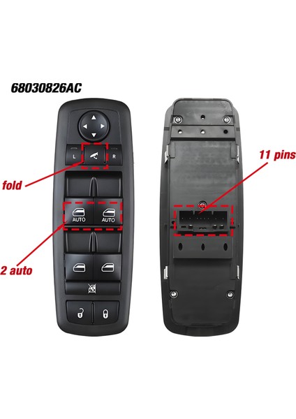 2011-2013 Dodge Durango Jeep Grand Cherokee Için 68030826AC, Elektrikli Ana Pencere Anahtarı Kontrol Düğmesi (Yurt Dışından) fiyatları