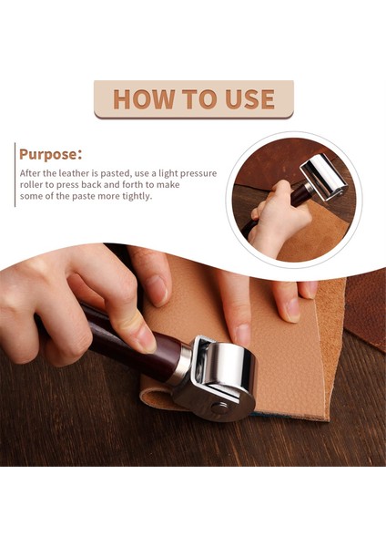 26MM+60MM Deri Pres Kenar Silindiri, Ahşap Saplı Deri Rulo El Sanatları Silindiri, Deri Dikiş Silindiri (Yurt Dışından) fırsatları