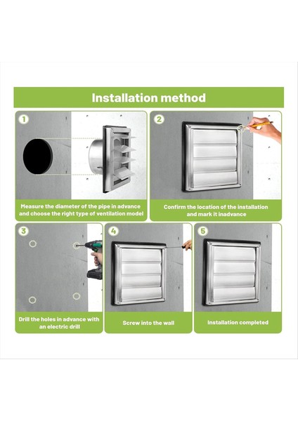 Havalandırma Izgarası 100 mm Paslanmaz Çelik Hava Menfezi Kapağı (Yurt Dışından) indirimleri