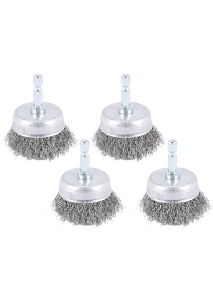 4 Parça Tel Fırça Seti, Matkap Için Tel Fırça 1/4 Inç Mil (Yurt Dışından)