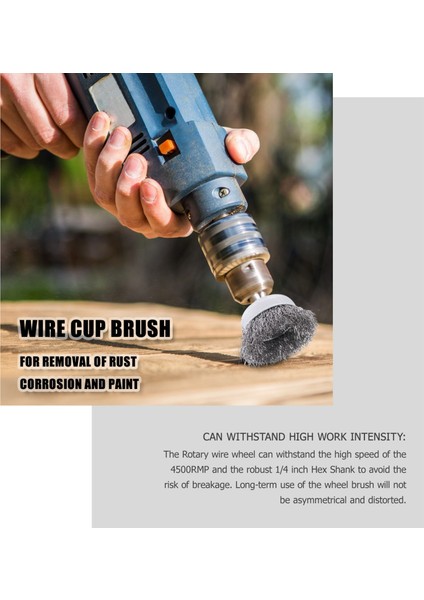 4 Parça Tel Fırça Seti, Matkap Için Tel Fırça 1/4 Inç Mil (Yurt Dışından) fiyatları