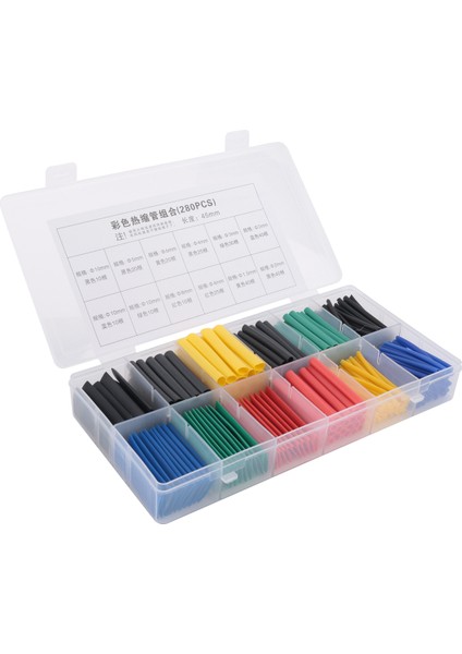 280 Adet Isıyla Daralan Makaron 2:1 Kablo Kılıfı Elektrik Teli Kablo Sarma Çeşitli Yalıtım Kılıfı Termal 5 Renk 8 Boyut Plastik Kutuda (Yurt Dışından) fiyatları