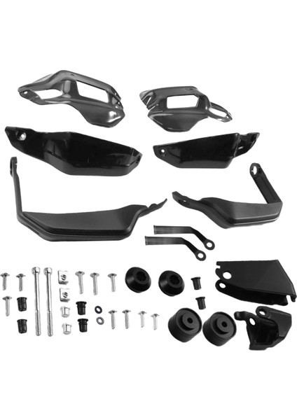 Motosiklet El Koruyucu ve Ön Cam Koruyucu Siyah ve Gri (Yurt Dışından)