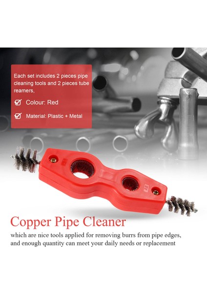 4 Parça Bakır Boru Temizleyici ve Rayba Seti Iç-Dış Rayba Boru ve Tüp Çapak Alma Rayba Pah Kırma Aleti (Kırmızı) (Yurt Dışından) fırsatları