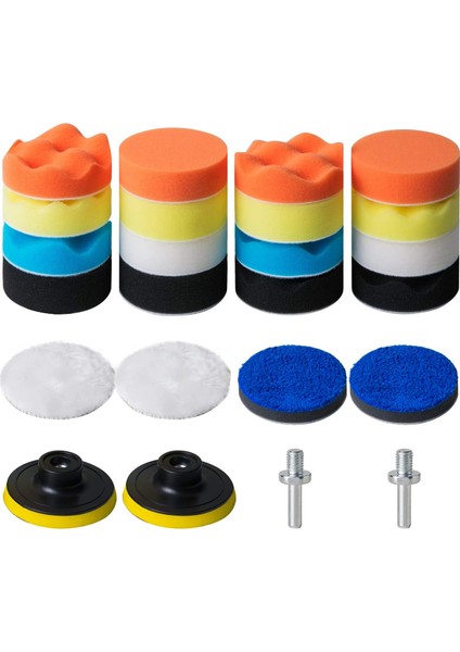 24 Adet 3 Inçlik Cilalama Pedi Seti Araba Köpük Matkabı Araba Bakım Cilası Için Sünger Cilalama Pedleri Cilalama Seti (Yurt Dışından)