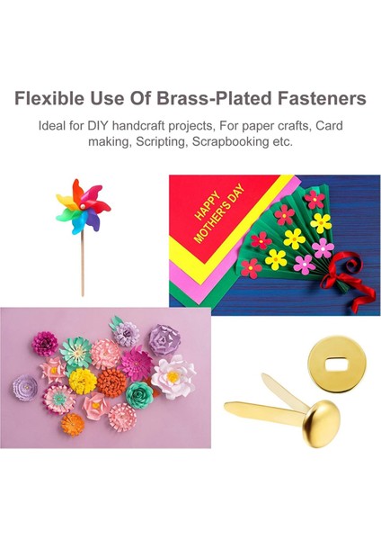 300 Adet 3/4 Inç Pirinç Kağıt Bağlantı Elemanları Kağıt Çiviler ve 300 Adet Delikli Altın Kaplama Pirinç Rondela, 20 mm (Yurt Dışından) fiyatları