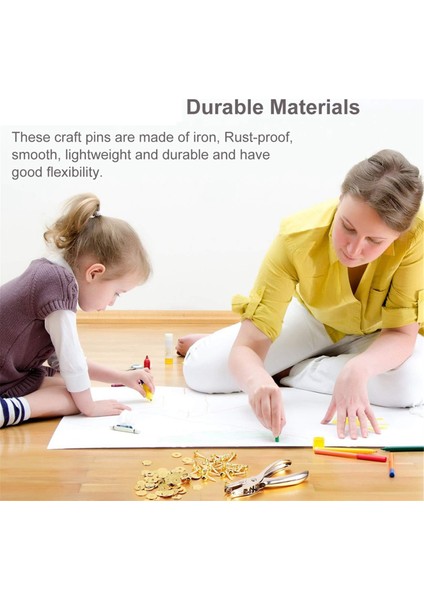 300 Adet 3/4 Inç Pirinç Kağıt Bağlantı Elemanları Kağıt Çiviler ve 300 Adet Delikli Altın Kaplama Pirinç Rondela, 20 mm (Yurt Dışından) modelleri