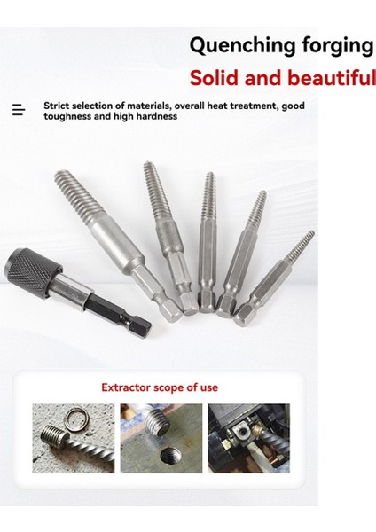 5 Parça Hasarlı Çıkarıcı Matkap Ucu Seti Altıgen Şaft Hasarlı Cıvata Vida Saplama Çıkarıcı Çıkarıcı Alet Seti Sürgülü Çıkarıcı (Yurt Dışından) fiyatları