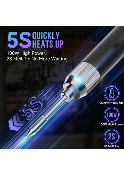 100W Yüksek Güçlü Mini Lehimleme Demiri, USB Lehimleme Demiri, Hassas Lehimleme Demiri 60-450°C, Kaynak Kalemi 2s Hızlı Isıtma (Yurt Dışından) modelleri