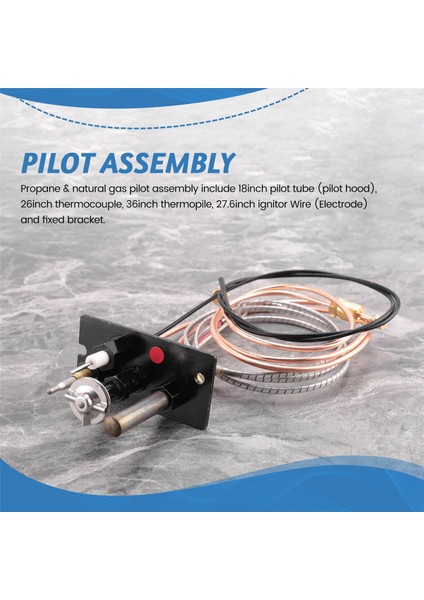 Propan ve Doğal Gaz Şömine Pilot Tertibatı, Şöminelerde Kullanılan Pilot Tüpü, Termokupl ve Ateşleme Telini Içerir (Yurt Dışından) fırsatları