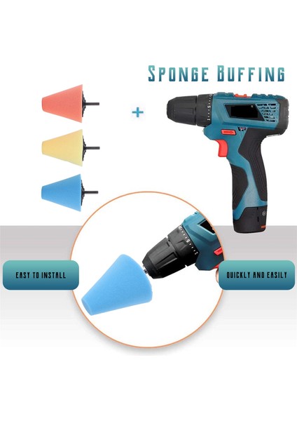 Otomotiv Tekerlek Göbeği Bakımı Için 9 Adet 1/4 Inç Saplı Sünger Parlatma ve Cilalama Konisi, Metal Cilalama Parlatma Topu (Yurt Dışından) modelleri