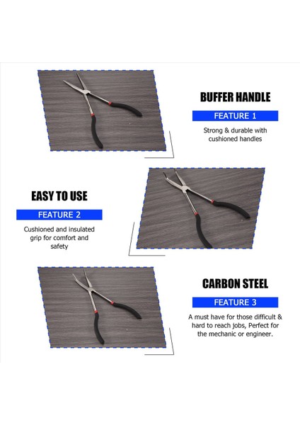 3x 11 Inç Burun Pensesi Seti Düz ve Eğik Uçlu Mekanik Alet (Yurt Dışından) fırsatları