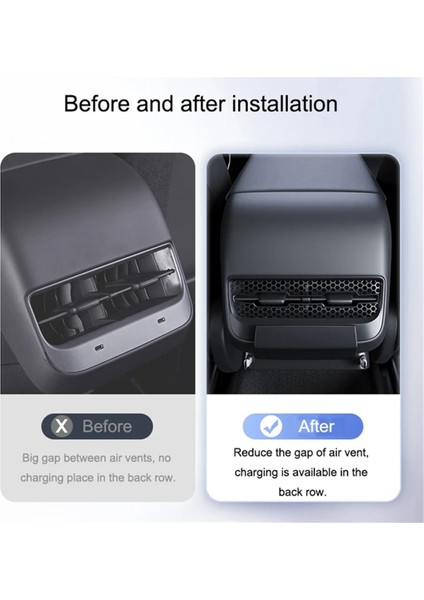 Tesla Model 3/y 2021-2023 Arka Hava Menfezi Yerleştirme Istasyonu Type-C Pd 27W Hızlı Şarj Cihazı USB Genişletici Yerleştirme Istasyonu (Yurt Dışından) modelleri