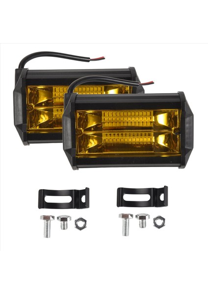 2x 5 Inç 72W LED Çalışma Işıkları Su Geçirmez Off Road Pod Sis Farları Kamyonlar Atv Utv Polaris Tekne Golf Arabası Için Sarı Lambalar (Yurt Dışından)