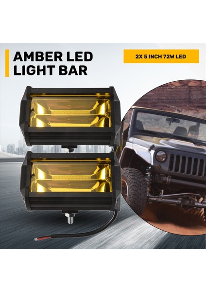 2x 5 Inç 72W LED Çalışma Işıkları Su Geçirmez Off Road Pod Sis Farları Kamyonlar Atv Utv Polaris Tekne Golf Arabası Için Sarı Lambalar (Yurt Dışından) fırsatları