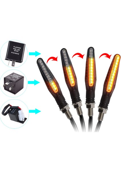 Motosiklet Için 24 LED Motosiklet Sinyal Lambası Beyaz (Yurt Dışından) fiyatları