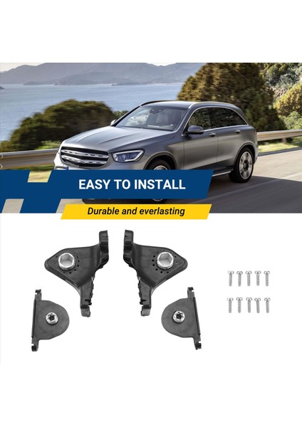 Mercedes-Benz Glc-Class X253 2015-2019 A2538200114 2538200214 Için 1 Çift Sol + Sağ Ön Far Tamir Montaj Rs Braket Kiti (Yurt Dışından) indirimleri