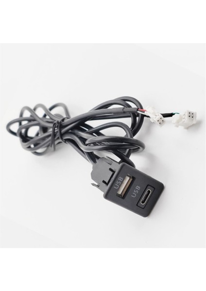 Araç Gösterge Paneli Montajı USB + Type-C Port Panel Arayüzü Uzatma Kablosu Adaptörü Araç Gösterge Paneli Araç Navigasyon USB Soketi (Yurt Dışından) fırsatları