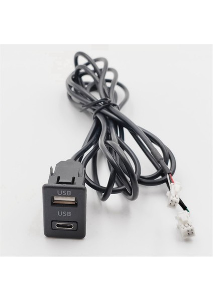Araç Gösterge Paneli Montajı USB + Type-C Port Panel Arayüzü Uzatma Kablosu Adaptörü Araç Gösterge Paneli Araç Navigasyon USB Soketi (Yurt Dışından) indirimleri