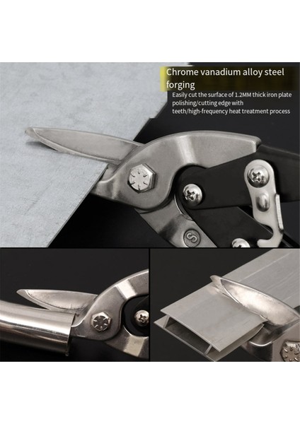 10 Inç Havacılık Teneke Makası, Sac Metal Kesmek Için Ağır Hizmet Tipi Metal Kesici Makas, Düz Kesim, Krom Vanadyum Çelik (Yurt Dışından) indirimleri