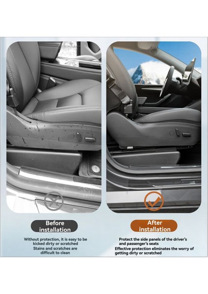 Tesla Model 3 Araba Koltuğu Koruma Deri Minderi M3 Karbon Fiber A Için Araba Koltuğu Tekmeleme Önleyici Mat Koltuk Yanı Kir Önleyici Ped (Yurt Dışından) indirimleri
