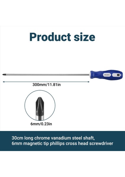 12" Uzunlukta Şaftlı 6mm Manyetik Uçlu Yıldız Başlı Phillips Tornavida (Yurt Dışından) fırsatları