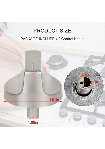 Whirlpool Gazlı Ocaklar W11122869, W10850033 Için 4 Adet W11517334 Fırın Ocağı Düğmesi Montajı Değişimi (Yurt Dışından) fiyatları