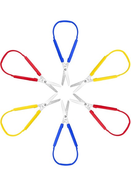6 Adet Renkli Makas Saplı Makas (Yurt Dışından)