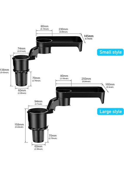 Premium Araba Bardak Tutucu Genişletici Çok Fonksiyonlu Içecek Tutucu, Yiyecek Masası ve Atıştırmalıklar Için 360 Derece Ayarlanabilir Taban Tepsisi (Yurt Dışından) modelleri
