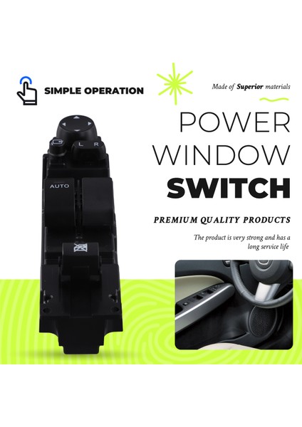 Mazda 2 Otomobil Parçaları Aksesuarları Elektrikli Cam Kontrol Anahtarı Için DF7166350A DF71-66-350A (Yurt Dışından) fırsatları