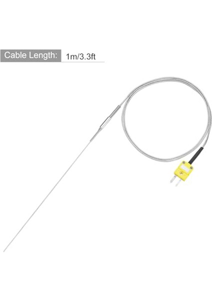 Fişli K Tipi Termokupl, Metre Sıcaklık Sensörü Probu -50 Ila 1100°C, 3,3 Ft Kablo 2,5X300 mm (Yurt Dışından) fiyatları