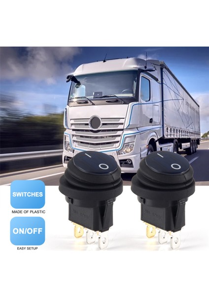 Adet 12V 20A Su Geçirmez Yuvarlak Açma/kapama Salıncak Anahtarı Araba Otomatik Tekne Spst (Yurt Dışından) fırsatları