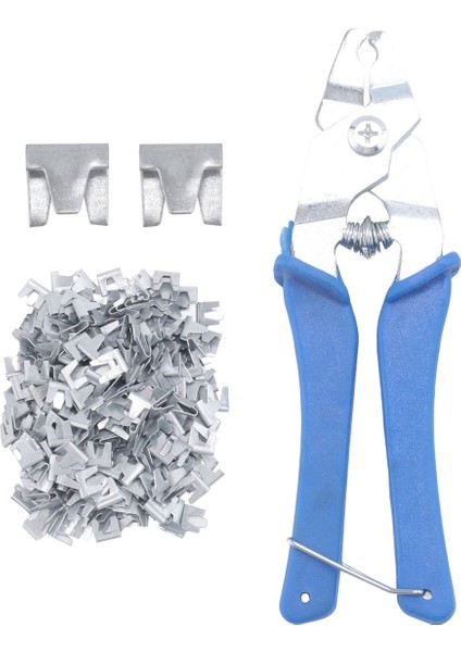 Evcil Hayvan Kafesi Için 300 Adet Tel Kafes Kelepçesi, 1 Adet Pense (Mavi) (Yurt Dışından)