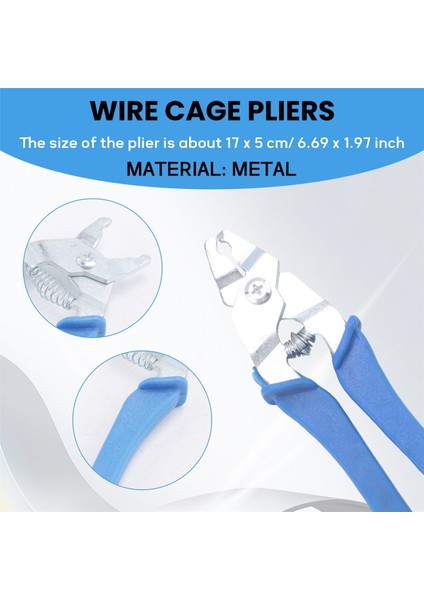 Evcil Hayvan Kafesi Için 300 Adet Tel Kafes Kelepçesi, 1 Adet Pense (Mavi) (Yurt Dışından) fırsatları