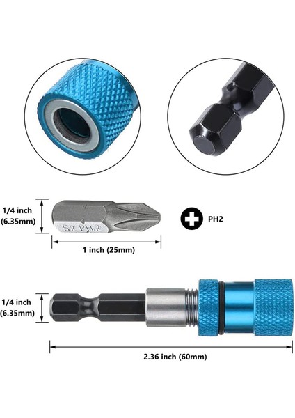 3 Adet 60 mm Alçıpan Vidalama Ucu Ayarlayıcı Manyetik Uç Tutucu 1/4 Inç Altıgen Şaftlı Sürücü Uçları Ayarlanabilir Derinlikli Vida Tutucu (Yurt Dışından) modelleri
