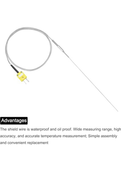 Fişli K Tipi Termokupl, Metre Sıcaklık Sensörü Probu -50 Ila 1100°C, 3,3 Ft Kablo 2,5X300 mm (Yurt Dışından) fırsatları
