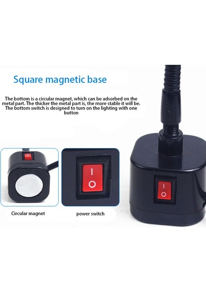 Torna Tezgahı, Freze Tezgahı, Matkap Pres Endüstriyel Aydınlatma Için LED Çalışma Işığı Manyetik Tabanlı Esnek Kaz Boynu Lamba 220V 5W, Ab Fişi (Yurt Dışından) fırsatları