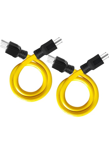 Ft 3 Uçlu Fişten Fişe Çift Erkek Uzatma Kablosu, 12AWG 125V Nema 5-15P Ila 5-15P Kablo Adaptörü, Karavan, Transfer Anahtarı Için (Yurt Dışından)