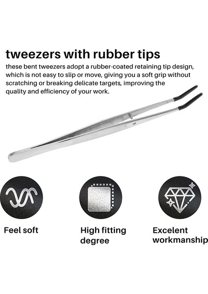 2 Adet Kavisli Bükülmüş Kauçuk Uçlu Cımbız Paslanmaz Çelik El Sanatları Cımbızı Laboratuvar Takı Yapımı Için (Yurt Dışından) indirimleri