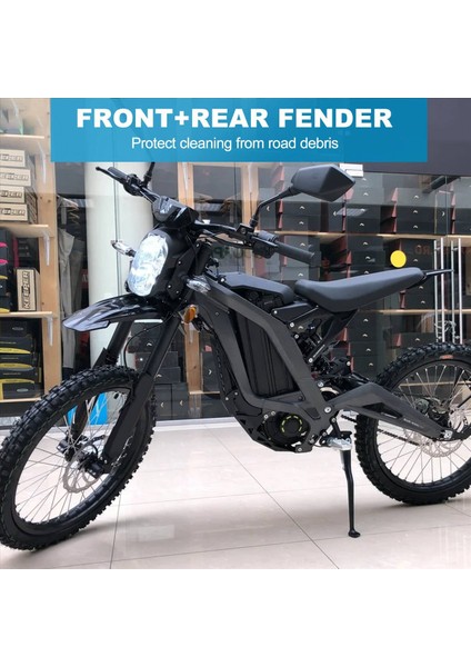 Sur-Ron Light Bee Kir Bisikleti Motosiklet Aksesuarları Için Ön + Arka Çamurluk Koruyucu, Siyah 2 Adet (Yurt Dışından) indirimleri