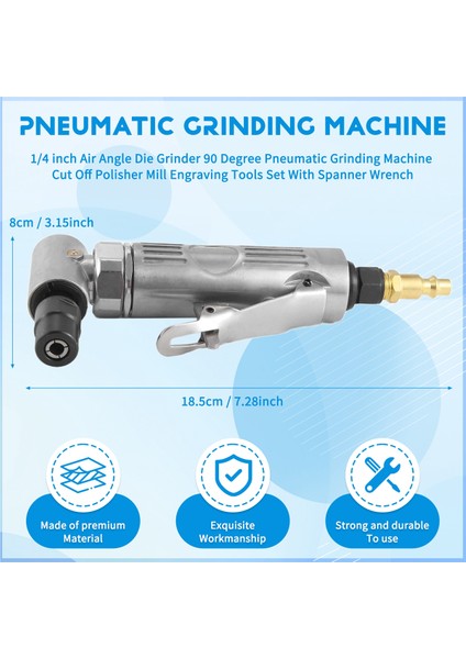 1/4 Inç Hava Açılı Kalıp Taşlama Makinesi 90 Derece Pnömatik Taşlama Makinesi Kesme Cilalama Makinesi Değirmeni Gravür Aletleri Seti Anahtarlı (Yurt Dışından) fırsatları
